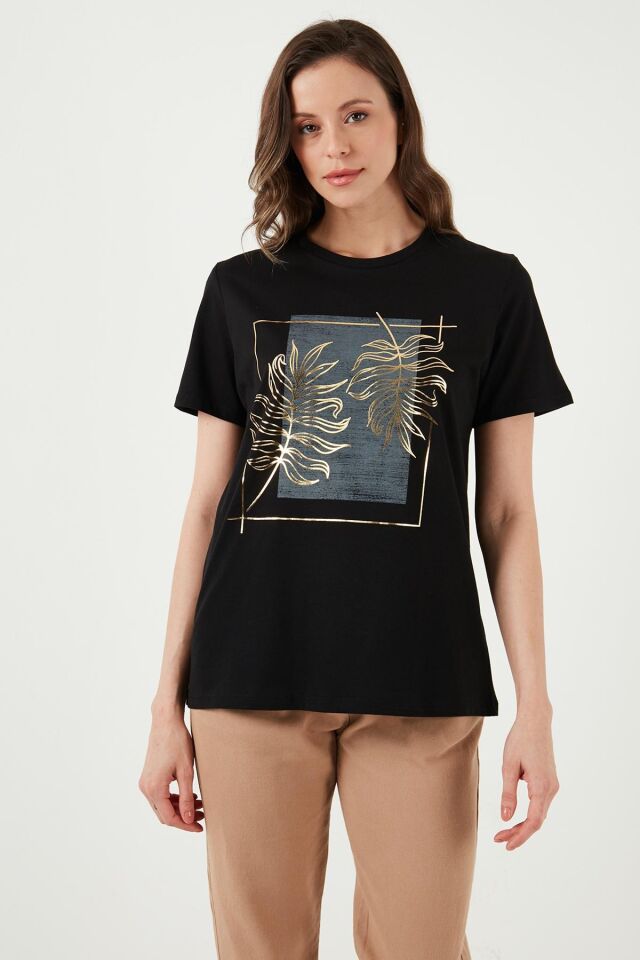 FASHION FRIENDS KADIN BASKILI T-SHİRT 24Y0723K1