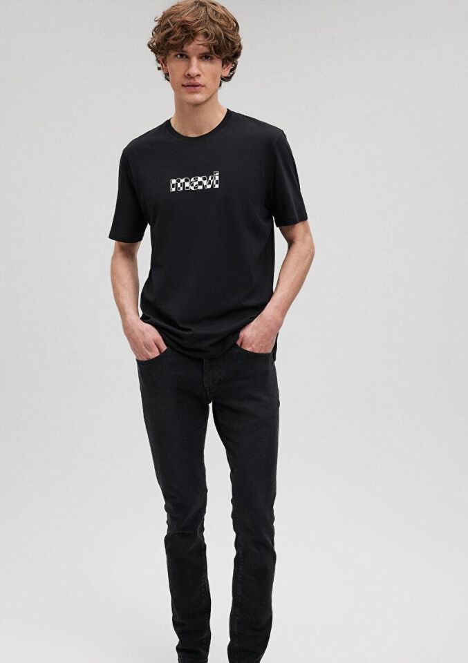 MAVİ ERKEK MAVİ BASKILI TİŞÖRT Siyah 0611323-900