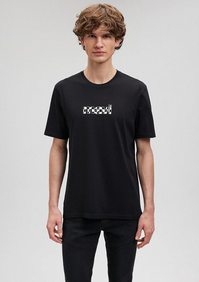 MAVİ ERKEK MAVİ BASKILI TİŞÖRT Siyah 0611323-900