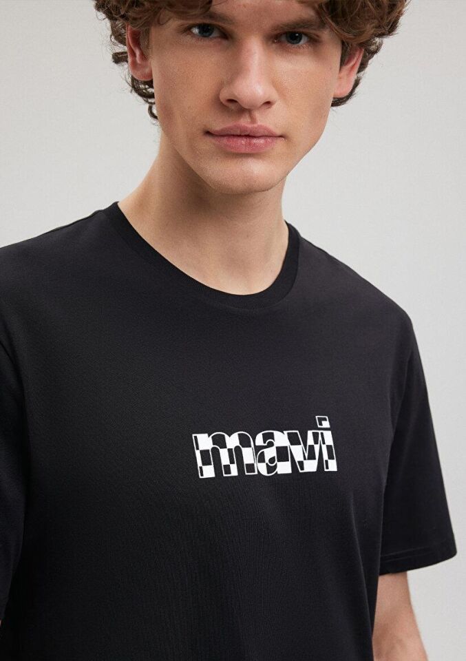 MAVİ ERKEK MAVİ BASKILI TİŞÖRT Siyah 0611323-900