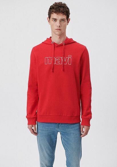 MAVİ ERKEK LOGO KAPÜŞONLU SWEATSHIRT  Acı Kırmızı 065606-82054