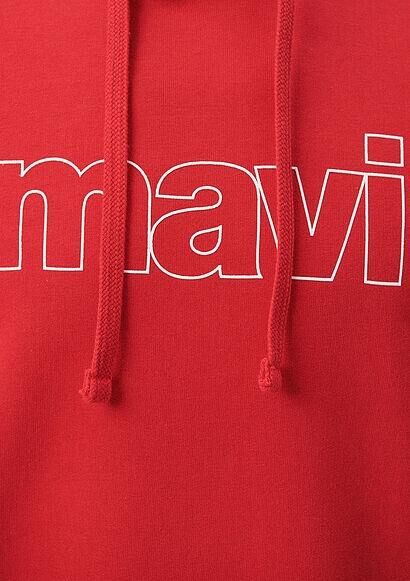 MAVİ ERKEK LOGO KAPÜŞONLU SWEATSHIRT  Acı Kırmızı 065606-82054