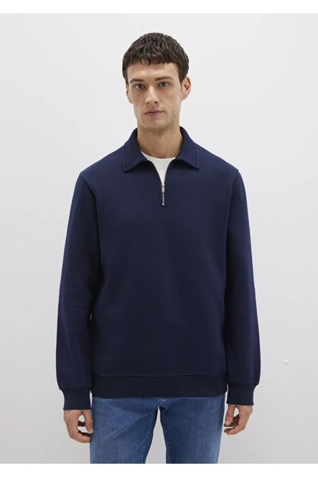 MAVİ ERKEK HALF ZIP SWEATSHIRT Baritone Blue 0S10414-86415