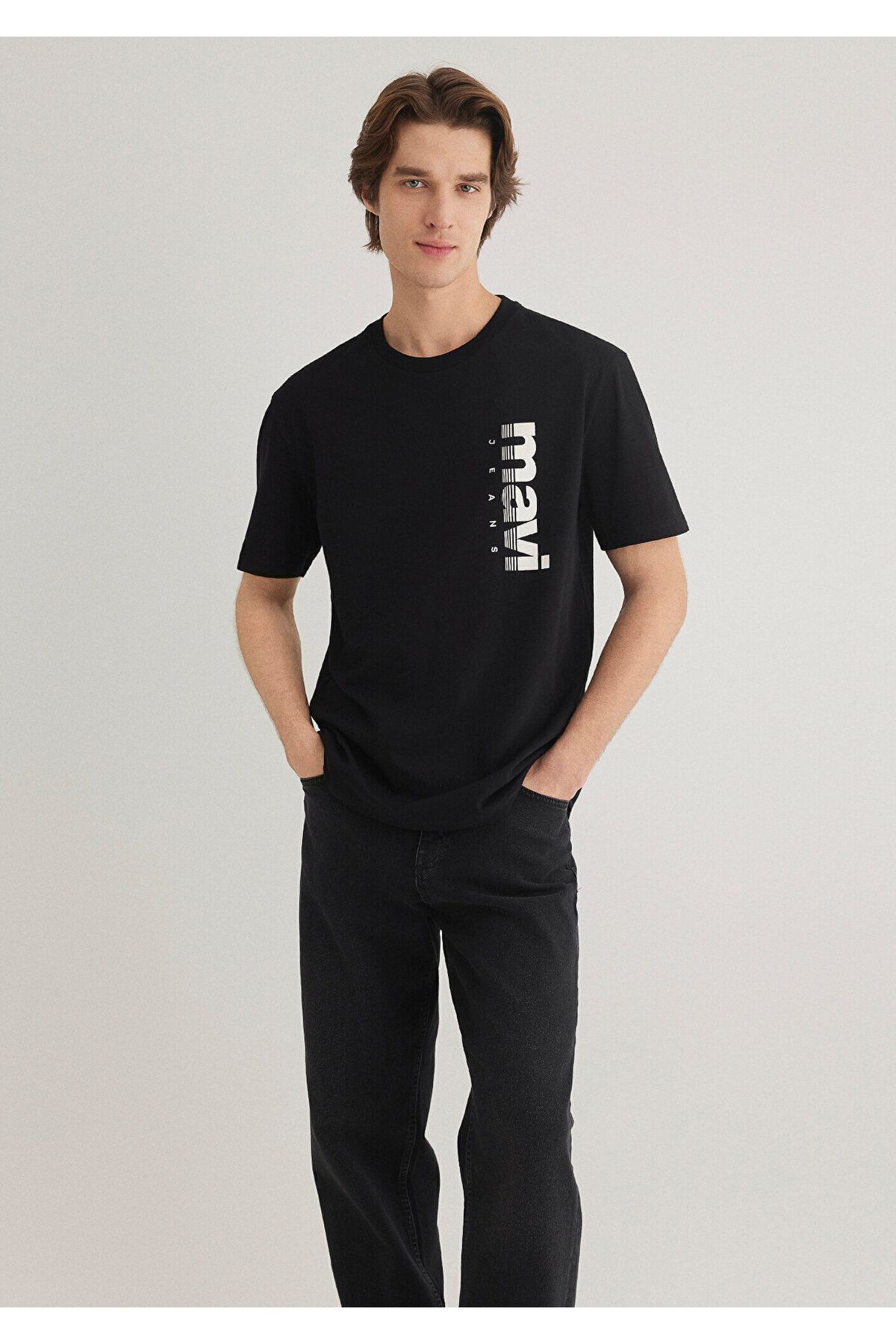 MAVİ ERKEK MAVİ JEANS BASKILI TİŞÖRT Siyah 0611745-900