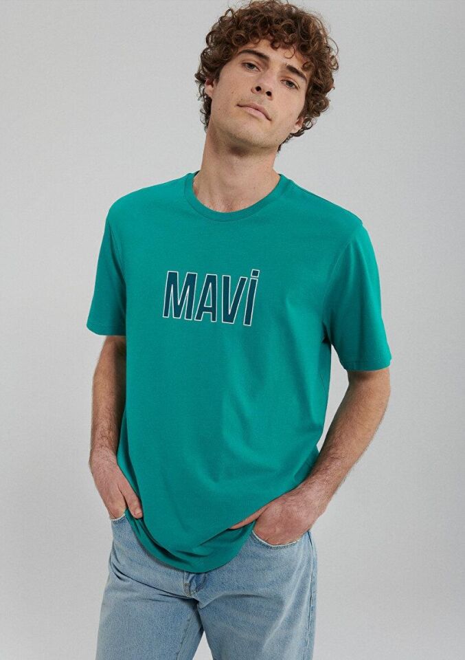 MAVİ ERKEK MAVİ LOGO TİŞÖRT Turkuaz Mavisi 066842-71825