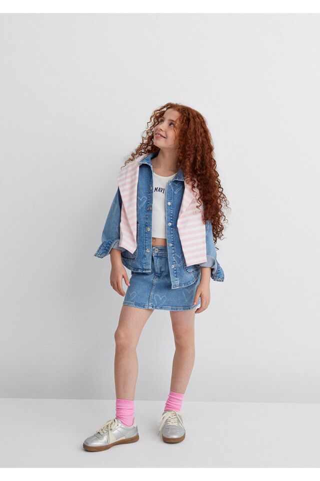 MAVİ ÇOCUK LULU  Lt Heart Print Denim 7210002-89486