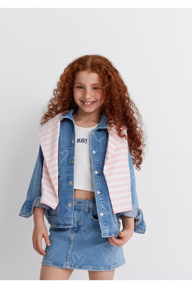 MAVİ ÇOCUK LULU  Lt Heart Print Denim 7210002-89486