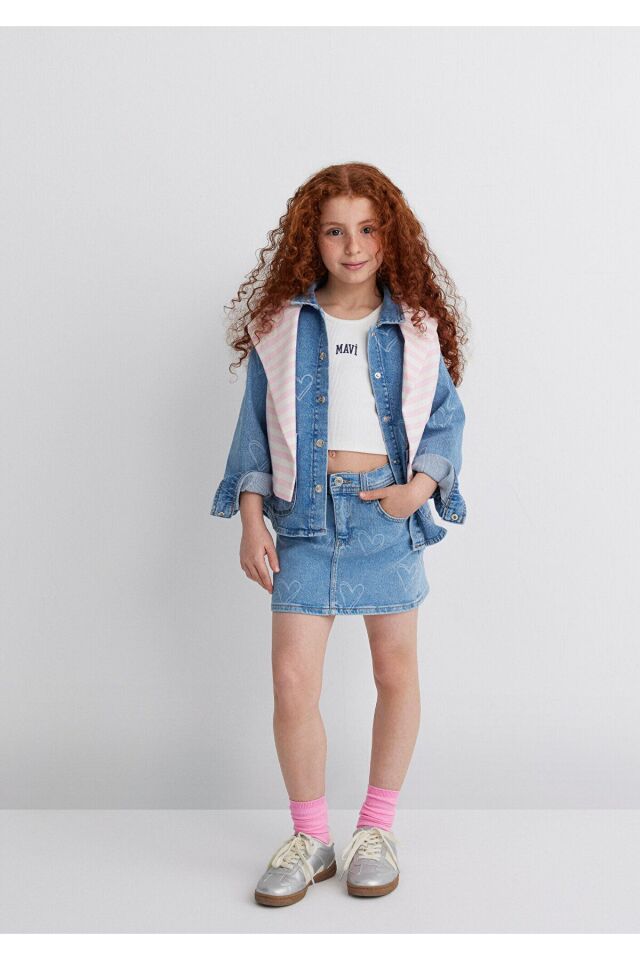 MAVİ ÇOCUK LULU  Lt Heart Print Denim 7210002-89486