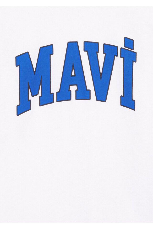 MAVİ KADIN MAVİ LOGO BASKILI TİŞÖRT BEYAZ 6610030-620