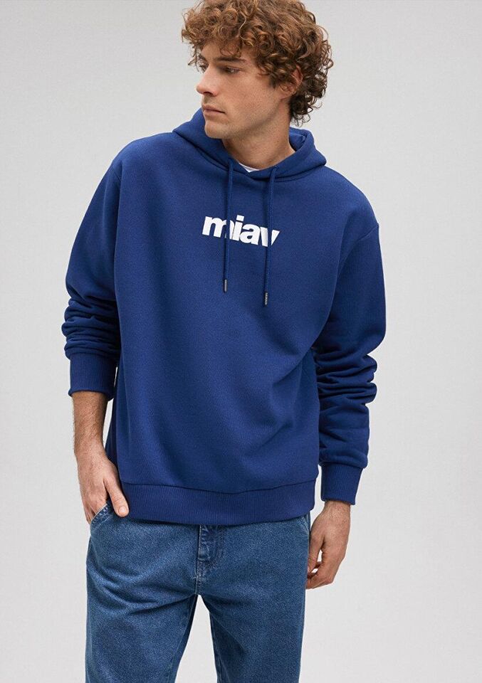 MAVİ ERKEK MİAV KAPÜŞONLU SWEATSHIRT Koyu Saks Mavi 0S10001-70722