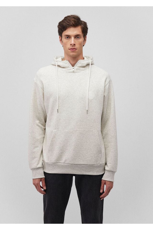 MAVİ ERKEK FERMUARLI KAPÜŞONLU SWEATSHIRT Karip Mel 0S10247-88668