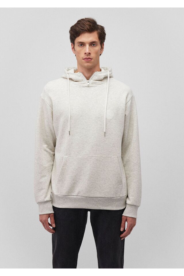 MAVİ ERKEK FERMUARLI KAPÜŞONLU SWEATSHIRT Karip Mel 0S10247-88668