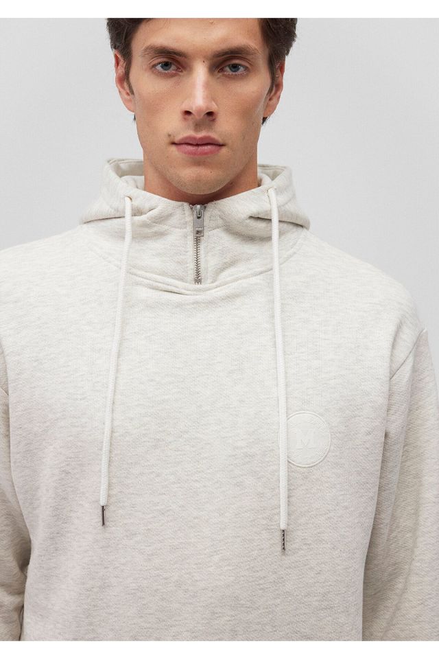 MAVİ ERKEK FERMUARLI KAPÜŞONLU SWEATSHIRT Karip Mel 0S10247-88668