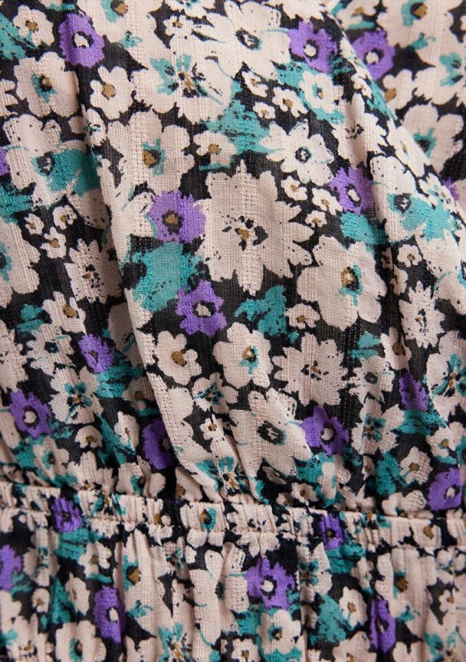 MAVİ KADIN V YAKA MİNİ ELBİSE Spring Flower Print 1310429-86587