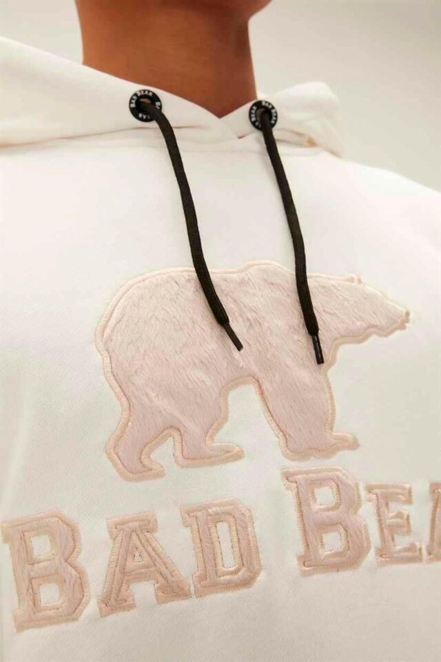 BAD BEAR ERKEK BRAND HOODIE 22.02.12.001 BEYAZ - XL