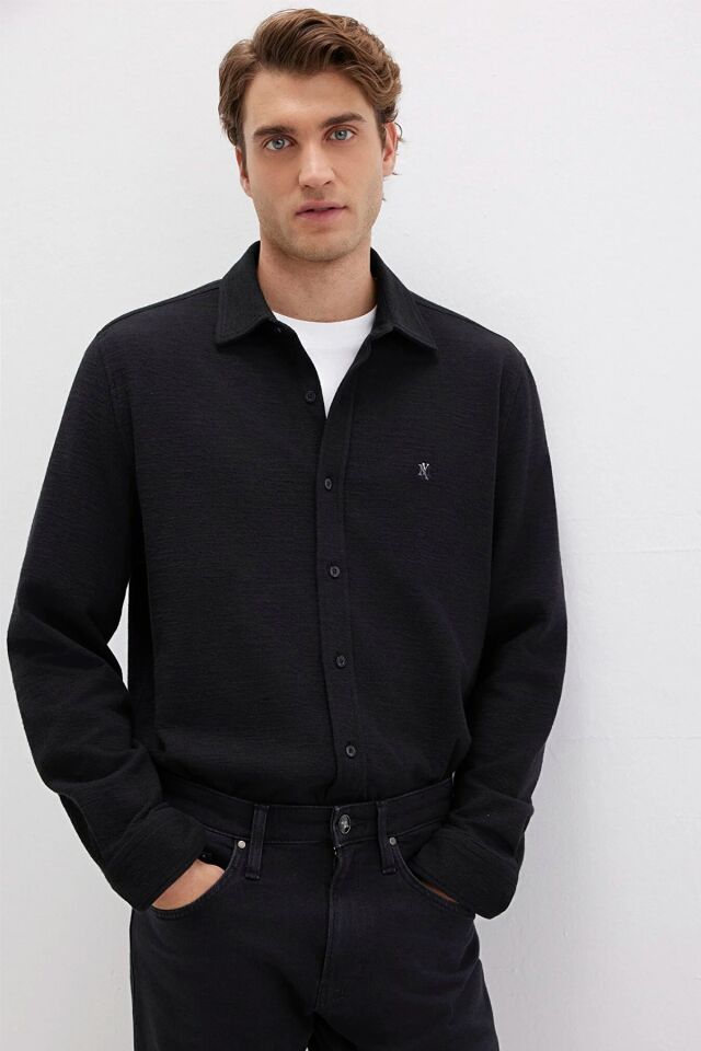 MAVİ ERKEK UZUN KOL GÖMLEK Siyah 0211789-900