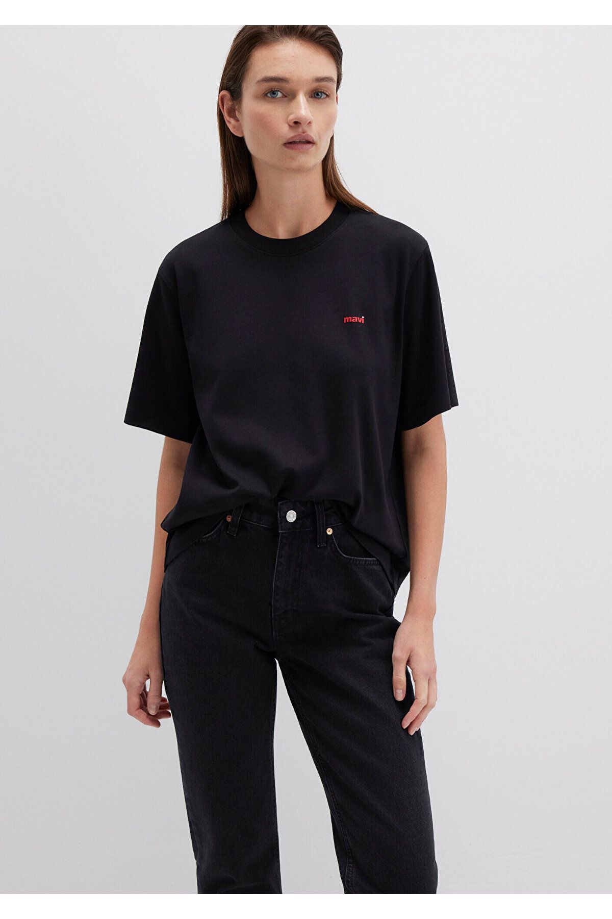MAVİ KADIN KISA KOLLU TİŞÖRT Siyah 1612122-900