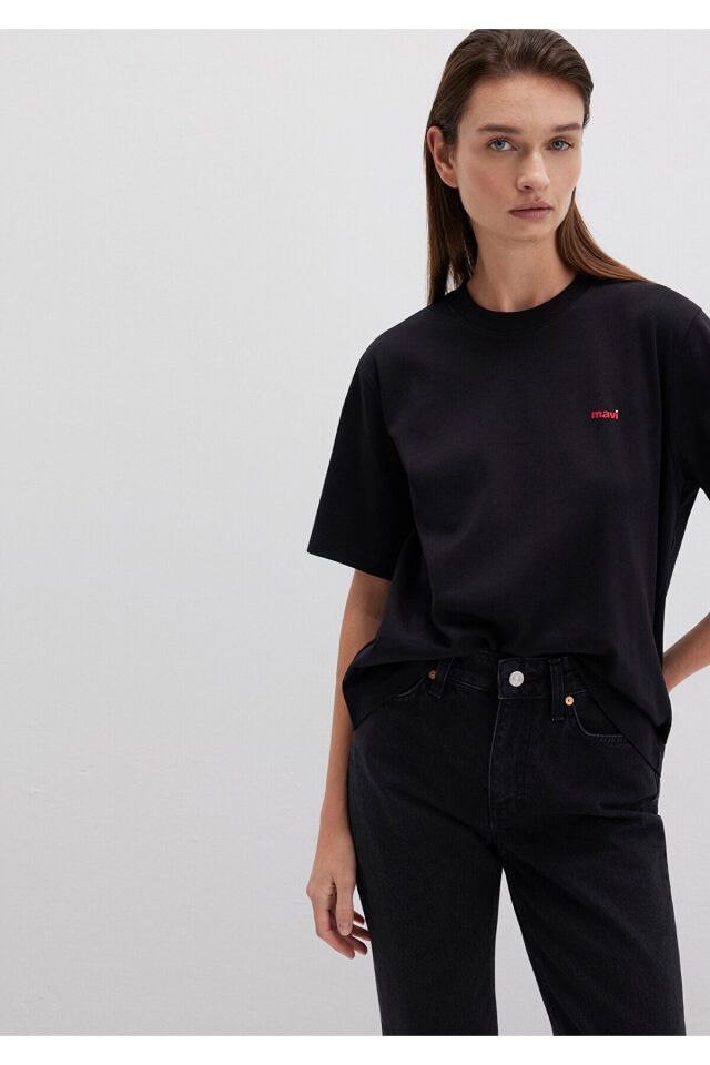 MAVİ KADIN KISA KOLLU TİŞÖRT Siyah 1612122-900